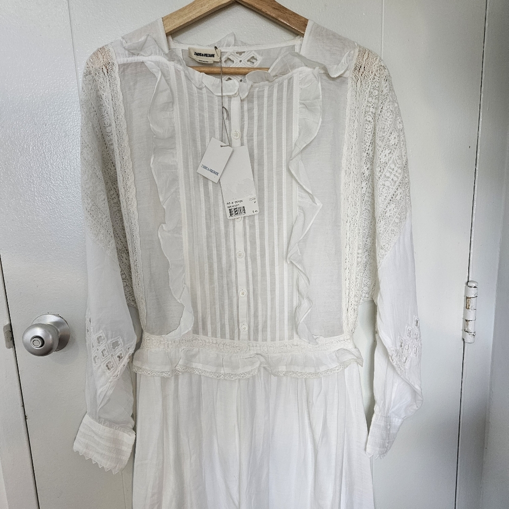 $748 NWT Zadig & Voltaire Ritual Cotton Dress Sz M